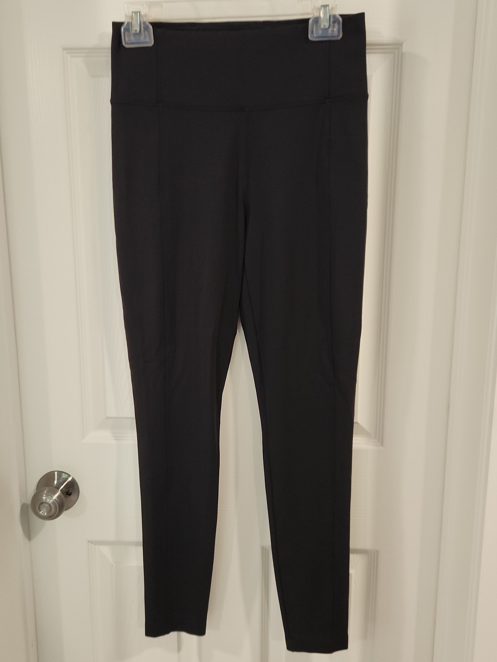 Athleta Delancey Herringbone Tight Black Leggings Zip Pockets Size Small